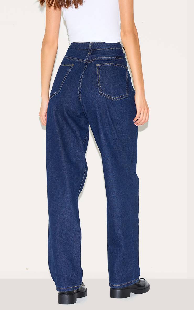 Bleu Indigo Jean Boyfriend Taille Haute