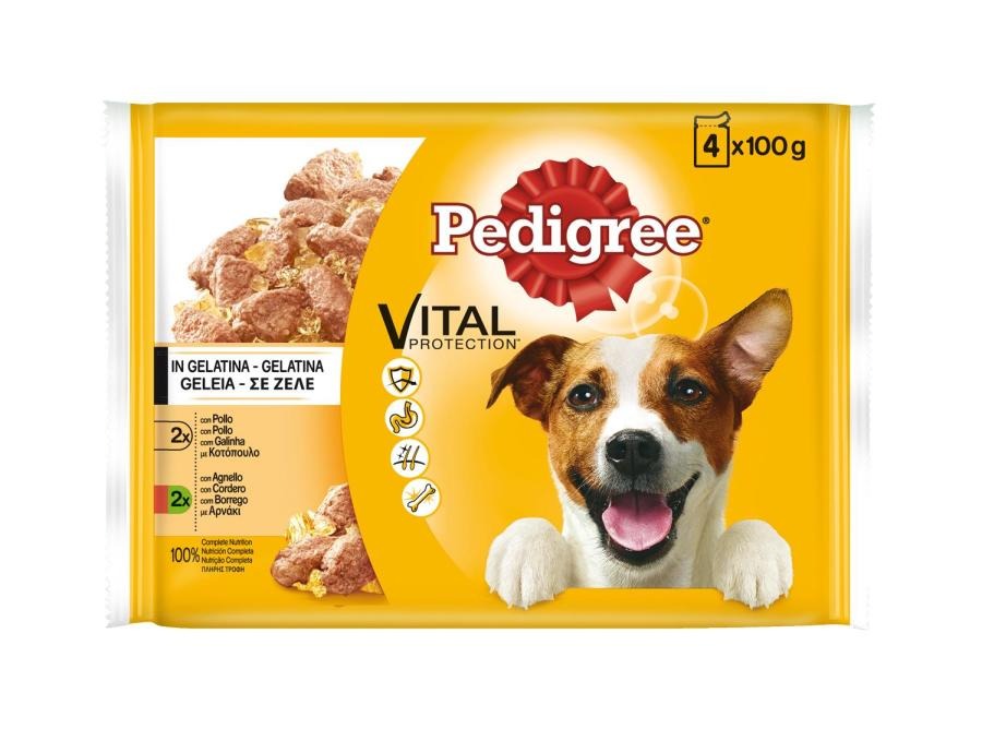Pedigree Gelatina de Frango e Cordeiro em Sachês para Cães - Pacote com Vários