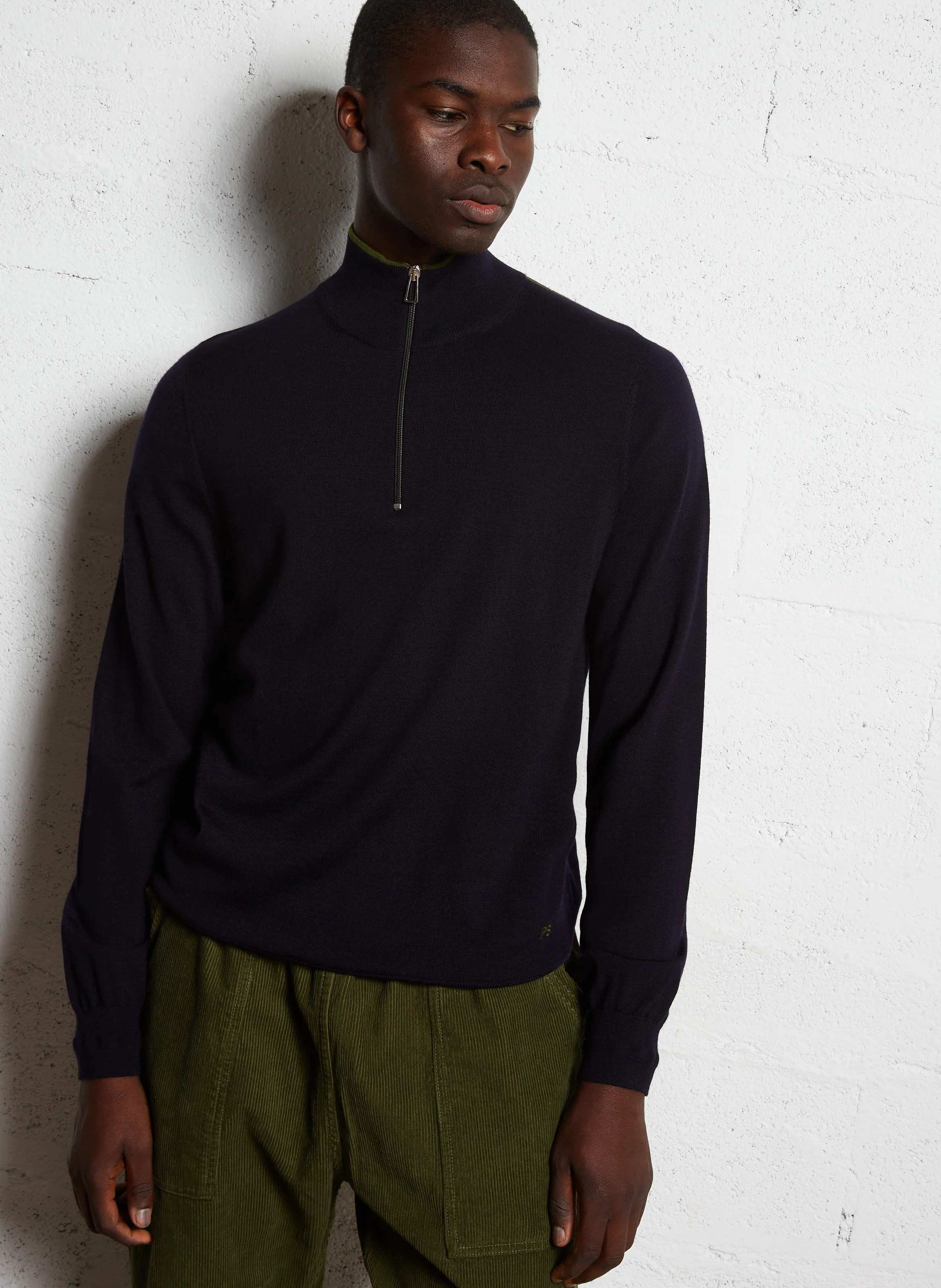 Pull regular en laine mérinos | Bleu