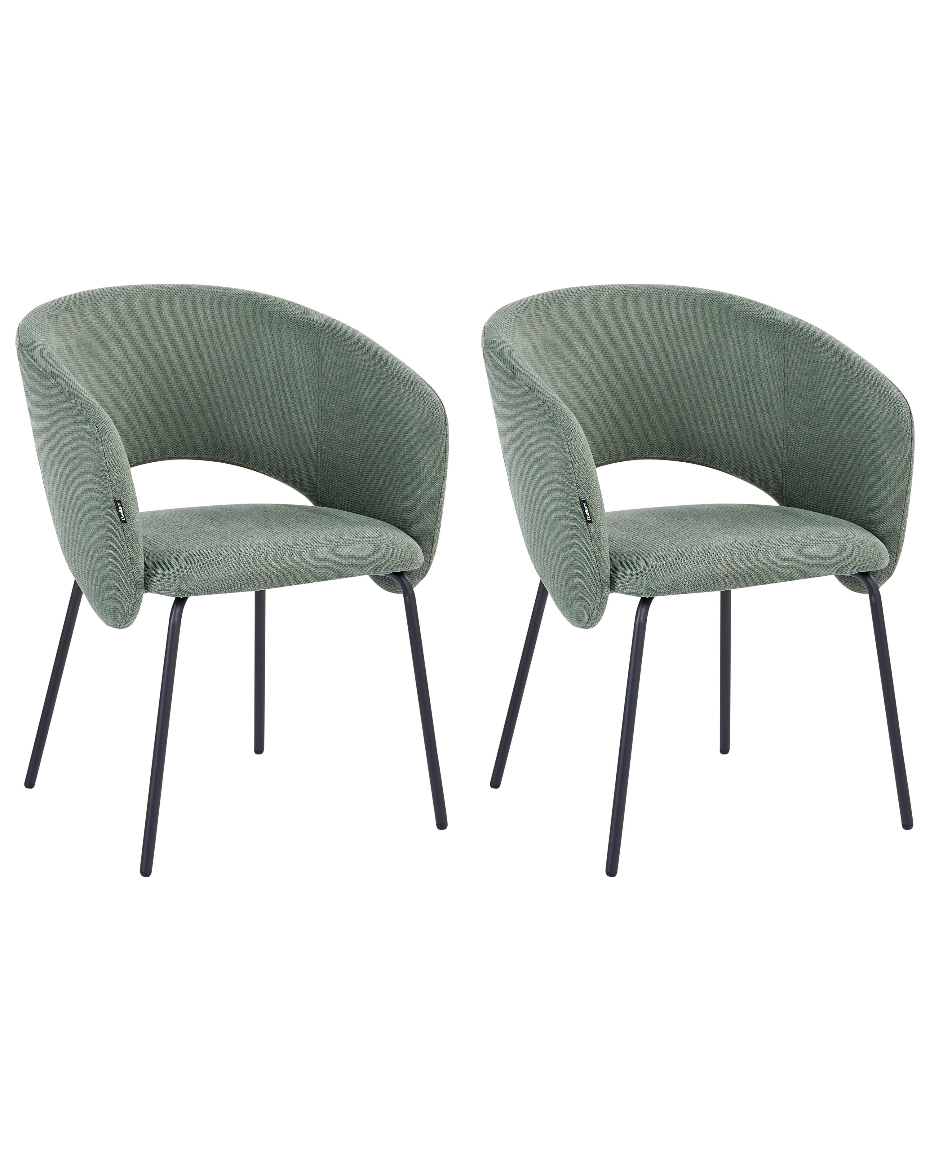 Set van 2 eetkamerstoelen BLAKELY Stof Lichtgroen