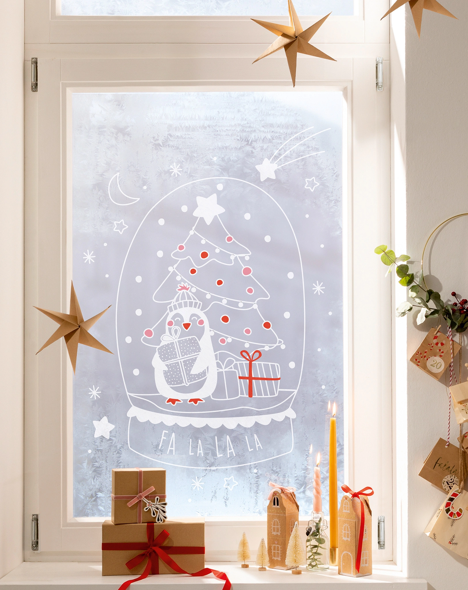 Fensterbilder Vorlagen COSY WINTER mit Kreidemarker