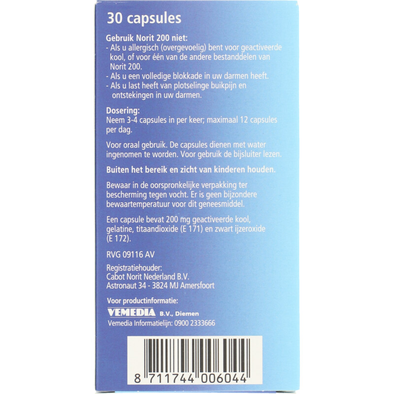 Norit Bij diarree 200mg capsules