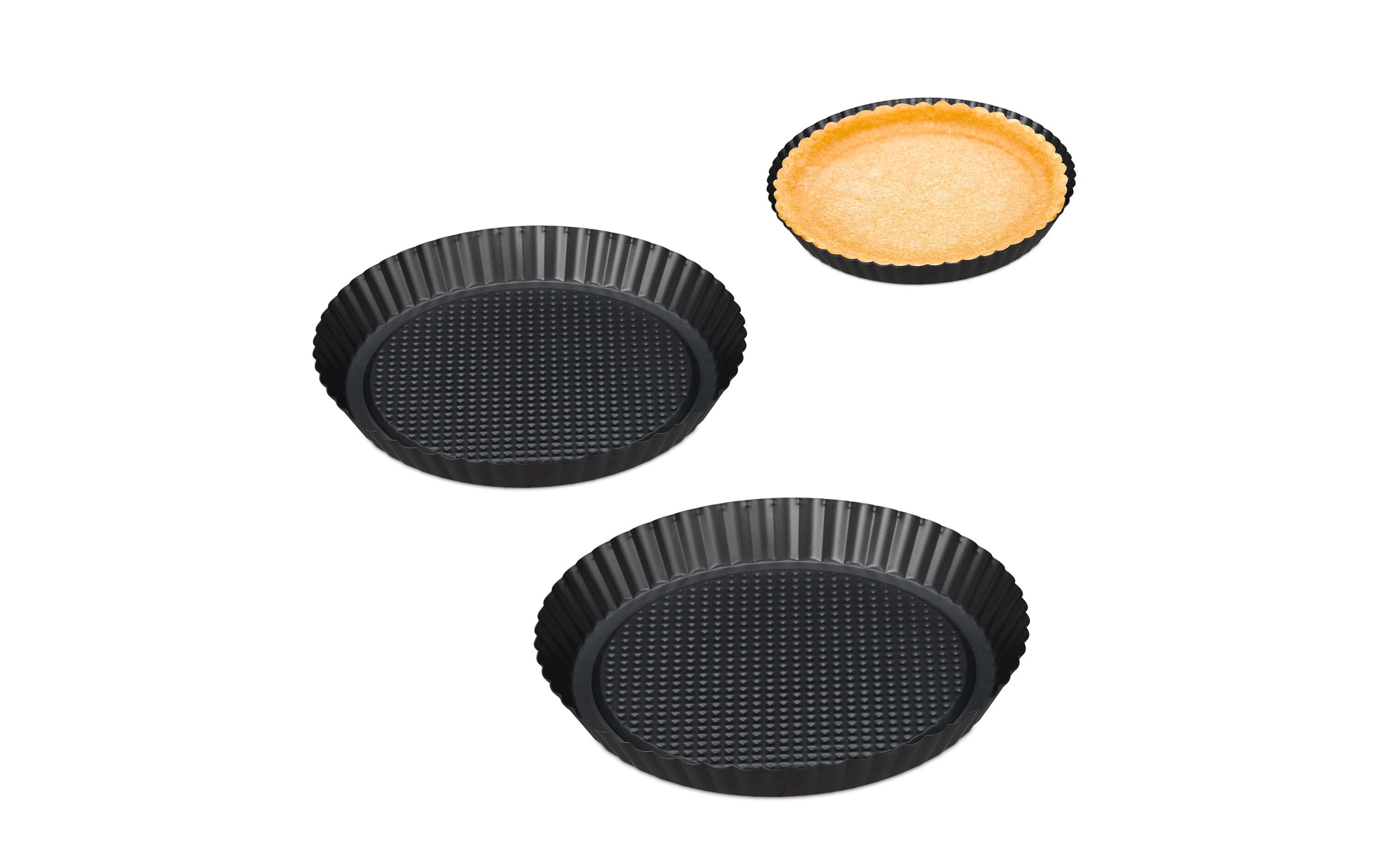 Wähen-Backform 21 cm/26 cm/28 cm, AnthrazitRunde Tortenboden Backformen für Obstkuchen