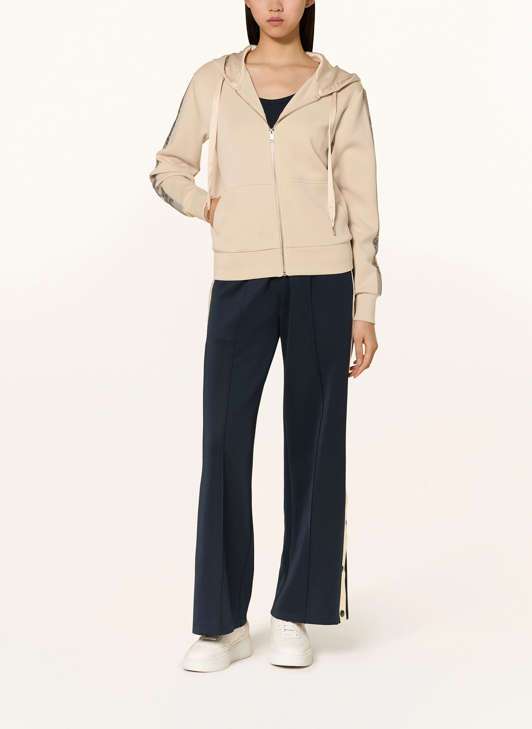 GUESS Sweatjacke mit Schmucksteinen