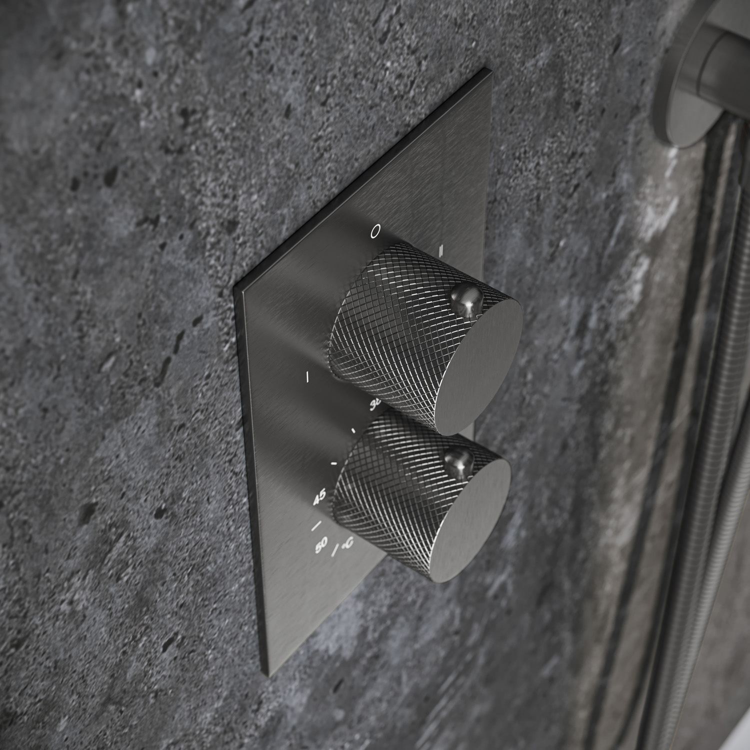 Saniclear Iron Curved Pro inbouw regendouche met 30cm hoofddouche en plafondarm verouderd ijzer - gunmetal