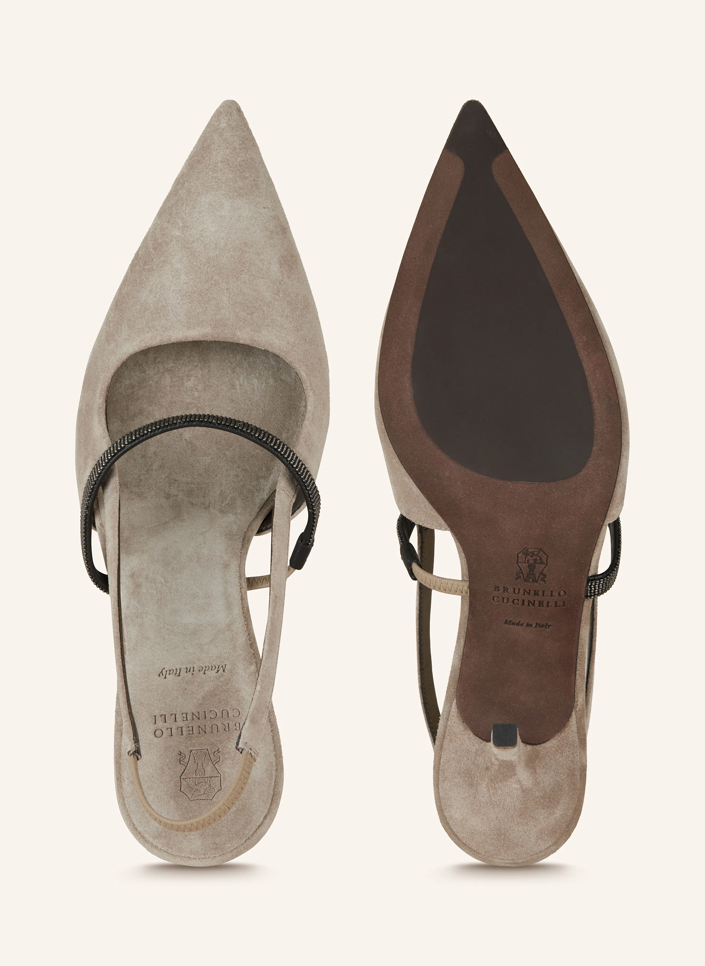 BRUNELLO CUCINELLI Slingpumps mit Schmucksteinen