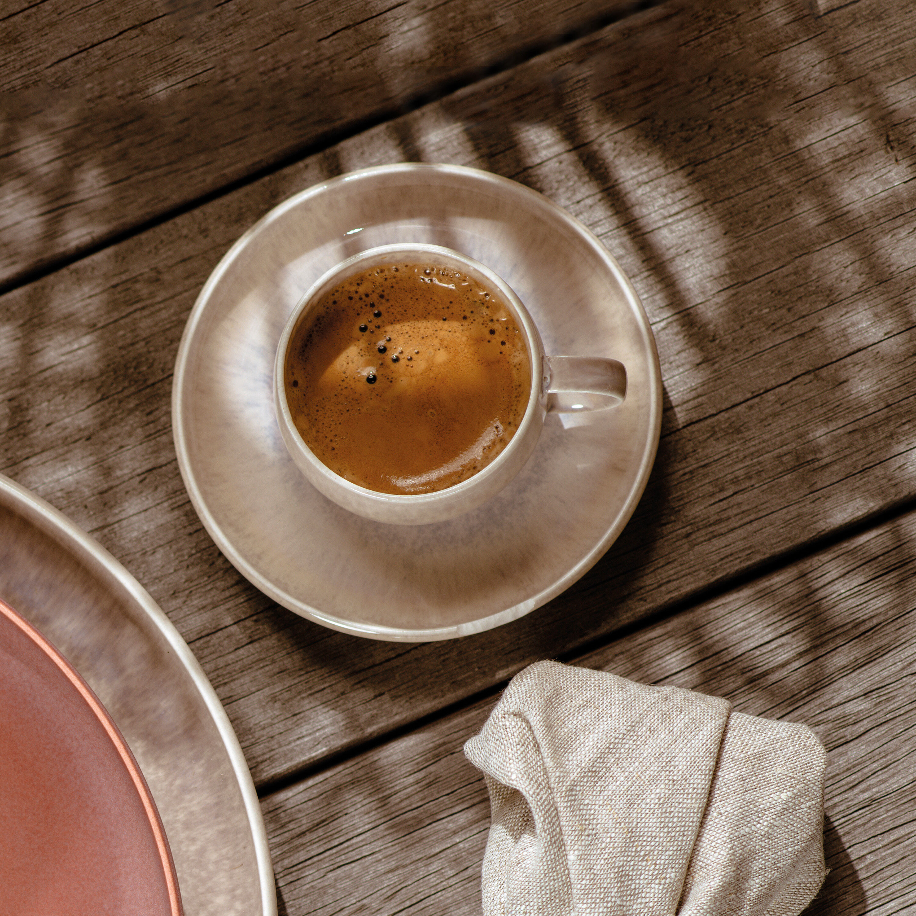 Perlemor Espresso cup saucer Beige, 4.8'', Premium Porcelain
