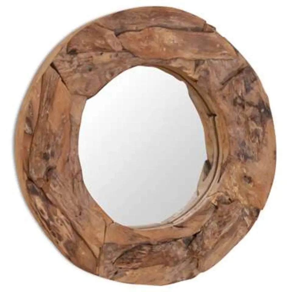 vidaXL - Spiegel - Bruin - Teakhout - 60 cm