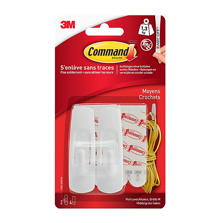 Crochet moyen Command 17001-2 2 crochets + 4 languettes