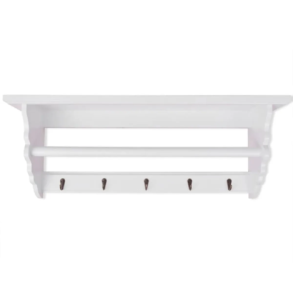 Decoshop26 Porte-manteau baroque blanc