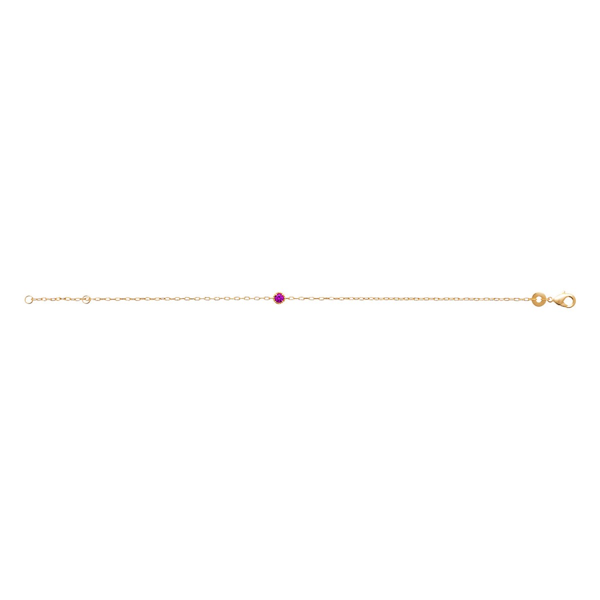 Bracelet Brillaxis plaqué or solitaire rouge