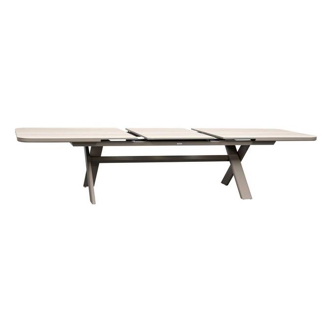 Table de jardin extensible rectangulaire VOLUPTY Beige ficelle / Argile