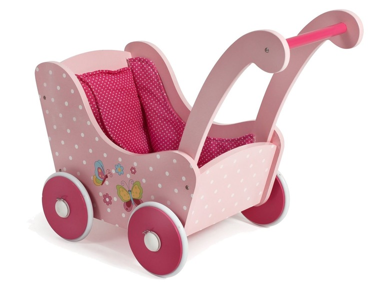 Houten poppenwagen