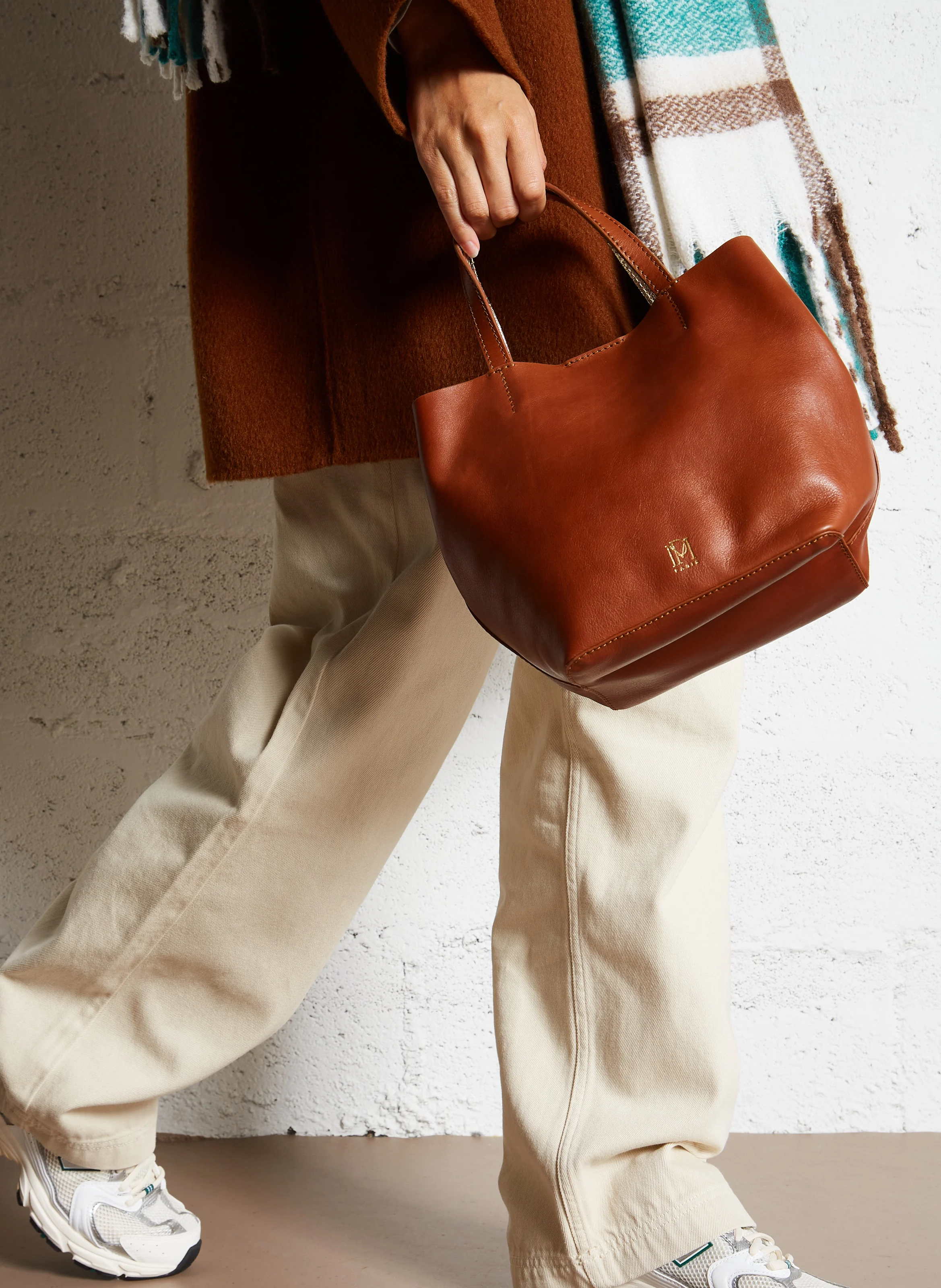 SWEETY - Petit sac cabas en cuir| Marron