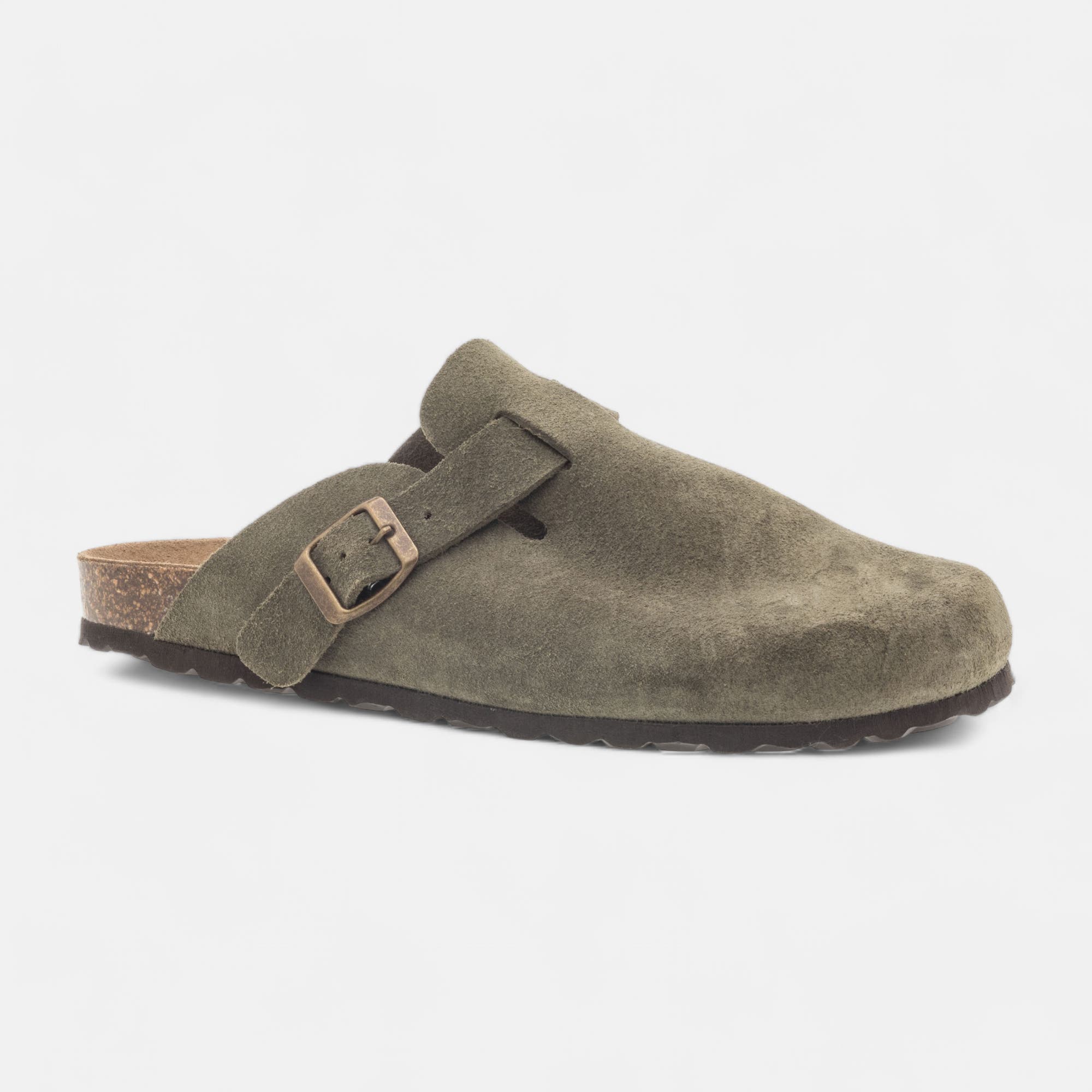 Sabots Homme en cuir kaki