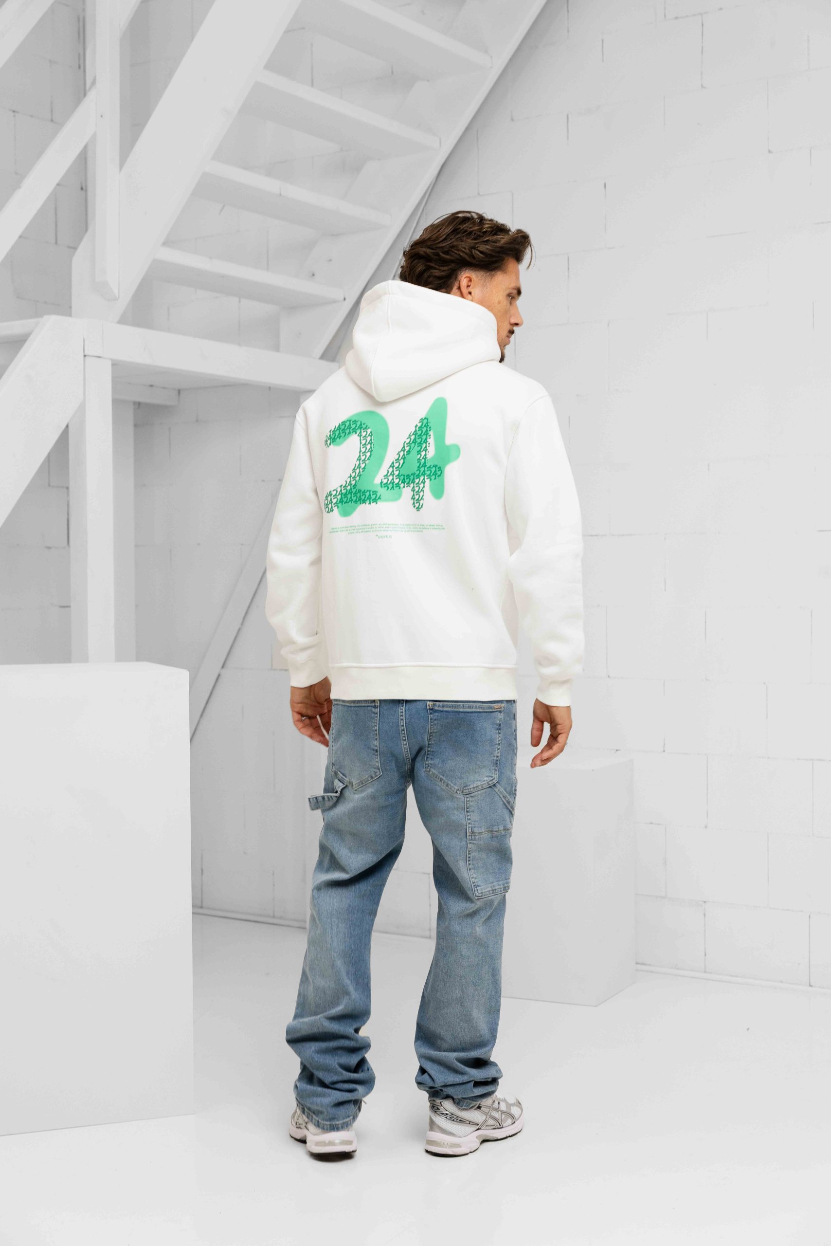 24 Uomo Artwork Hoodie Heren Off-White