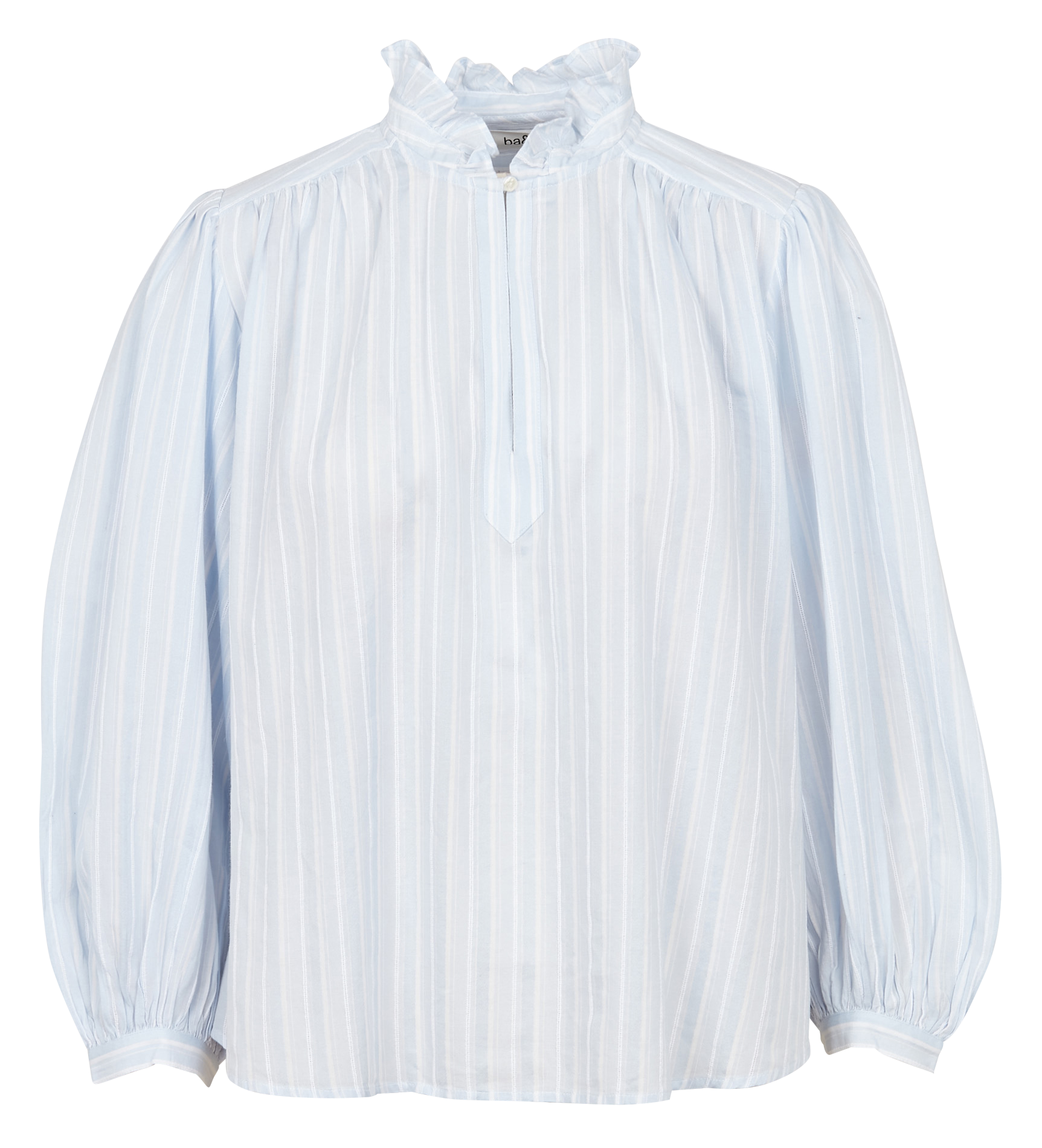 SPICE - Blouse ample col victorien rayé | Bleu