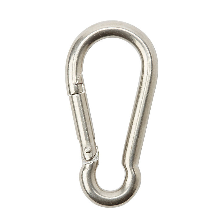 Porte-mousqueton type pompier Diall inox 8 cm