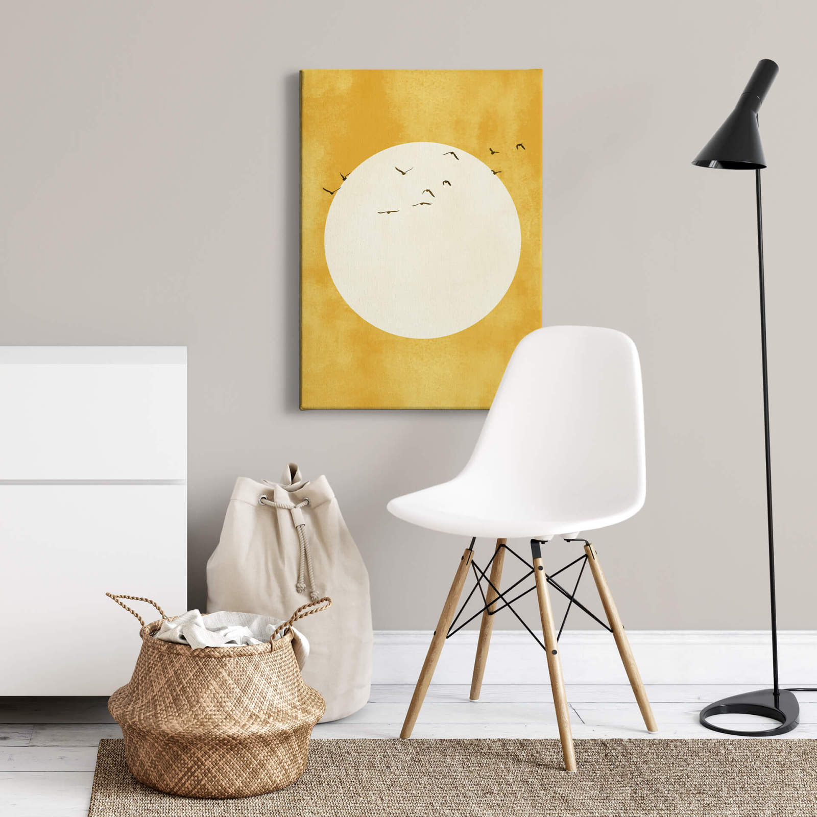 Leinwandbild SONNENSCHEIN - creme-gold - 50x70 cm