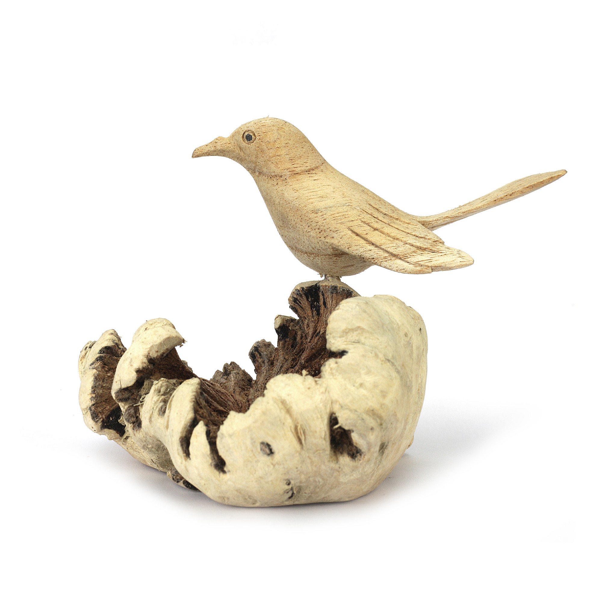 Figur 'Vogelnest' aus Holz, B 13 cm, H 10 cm, L 7 cm von fischer's lagerhaus