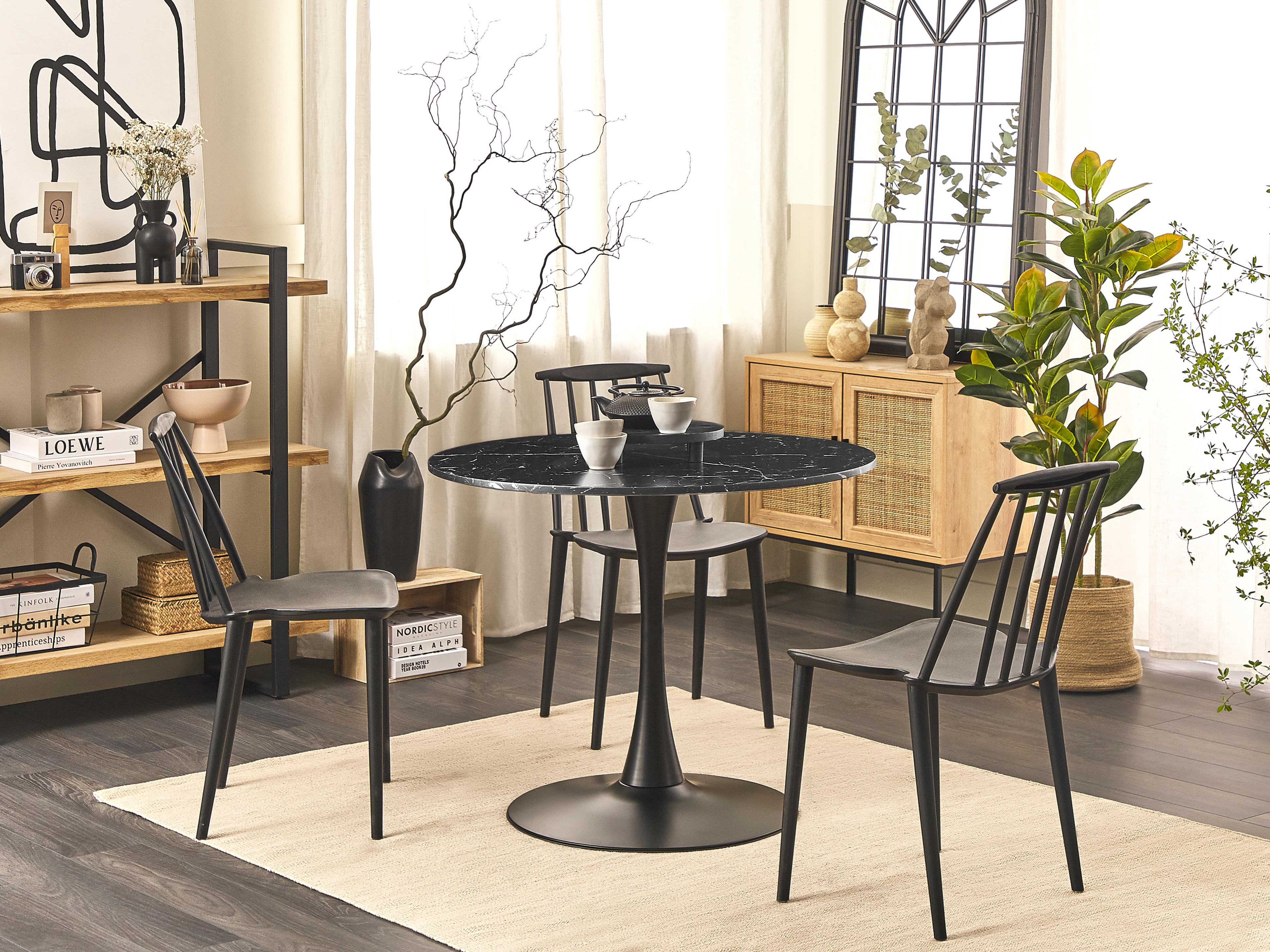 Eettafel BOCA Zwart marmer 90 cm 90 cm