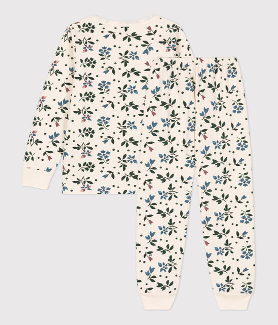 Pyjama fleur petite fille en molleton