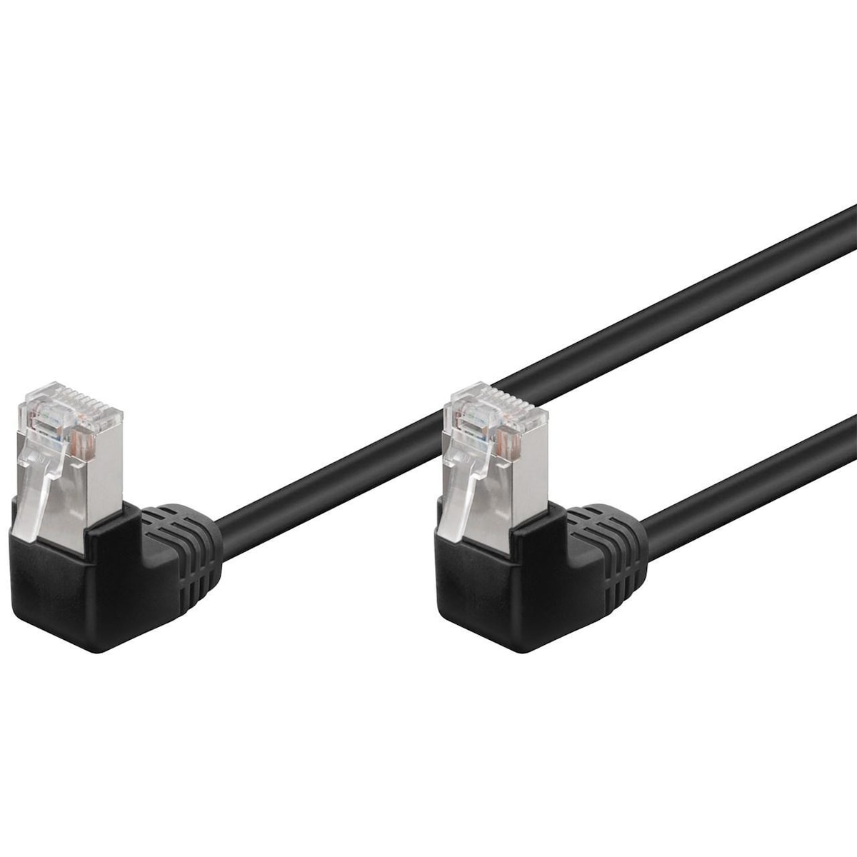 Goobay CAT 5e patchkabel 2x 90° vinklet, F/UTP, svart