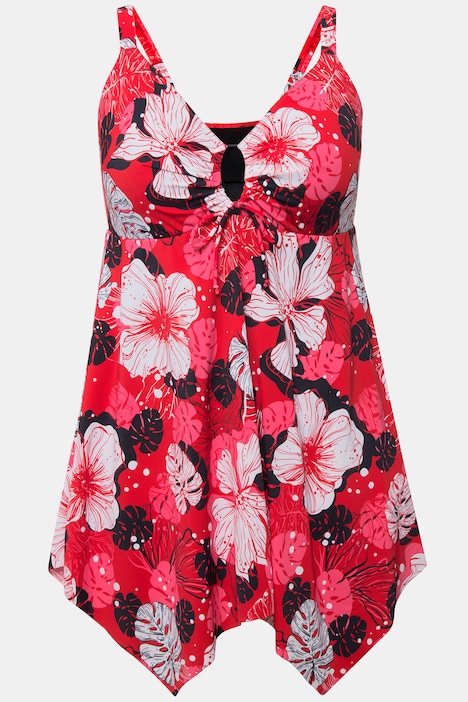 Badekleid, Blüten, Softcups, Keyhole, Zipfelsaum