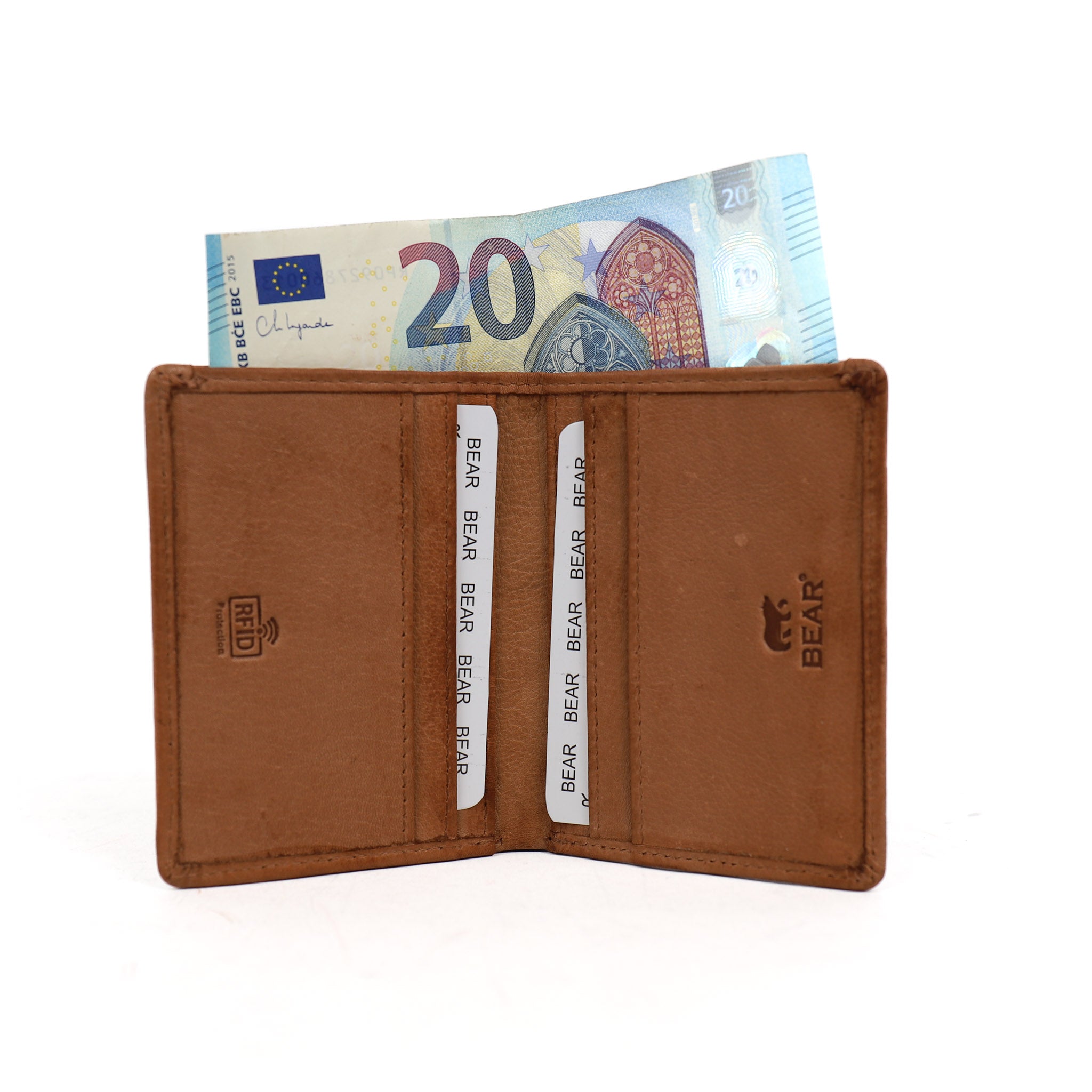 Pasjeshouder met briefgeld vak 'Cas' taupe TAUPE
