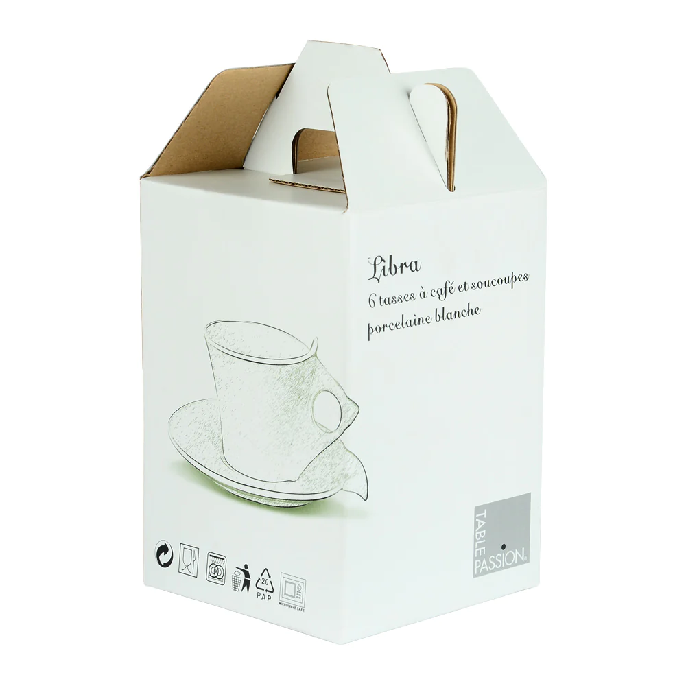 Coffret de 6 tasses et sous tasses Libra 10 cl Table passion