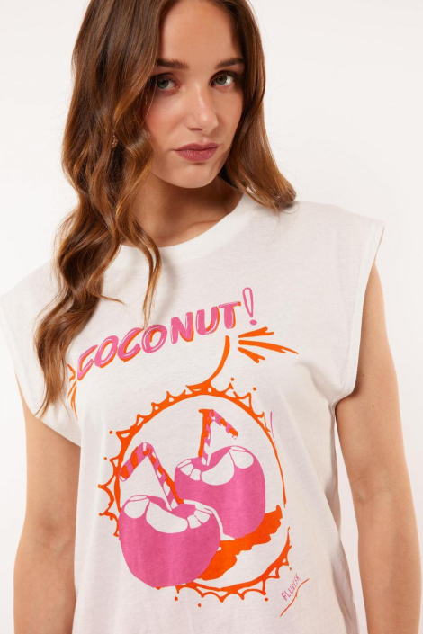 Fluresk witte dames t-shirt