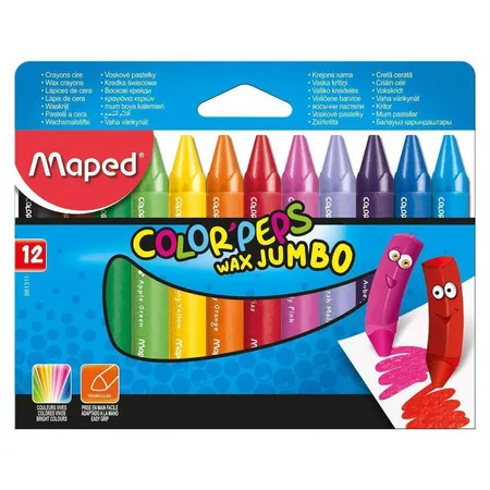 Maped Wachsmalstifte COLOR’PEPS Wax Jumbo, 12 Stück