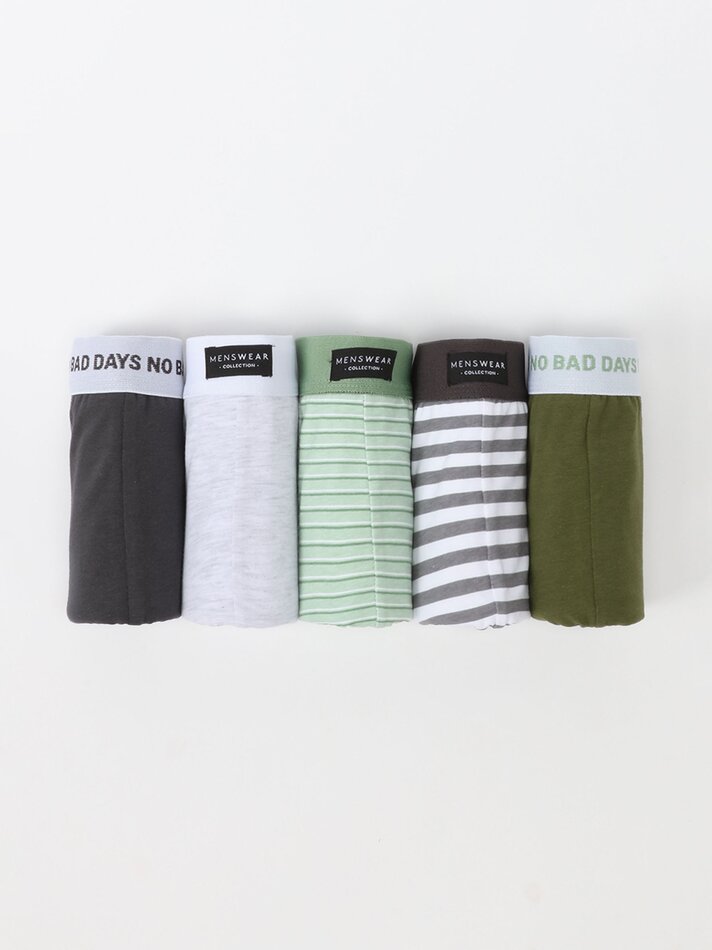 Pacote com 5 cuecas boxer combinadas - Cores Variadas