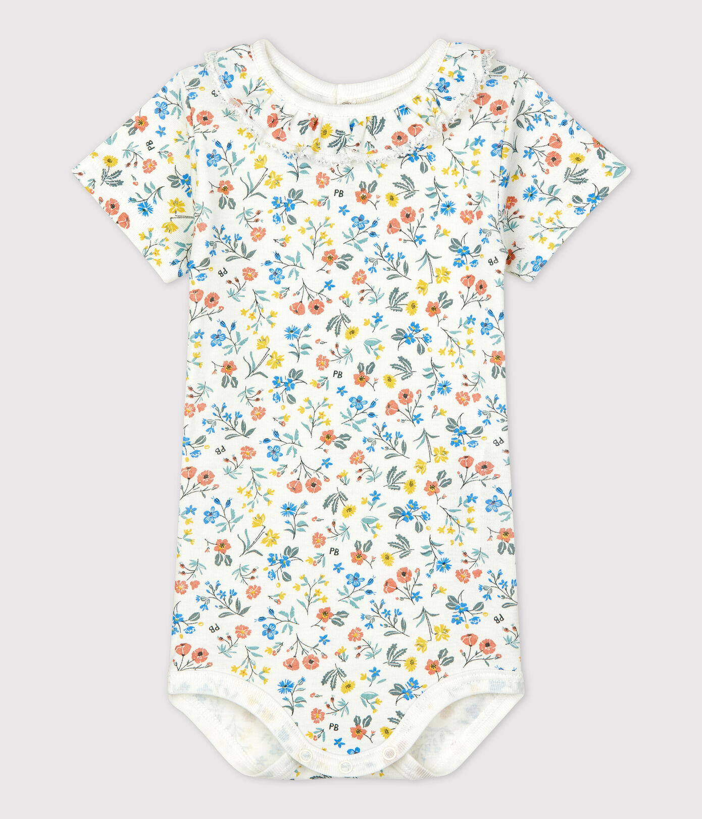 Body à collerette imprimé fleuri en coton bébé