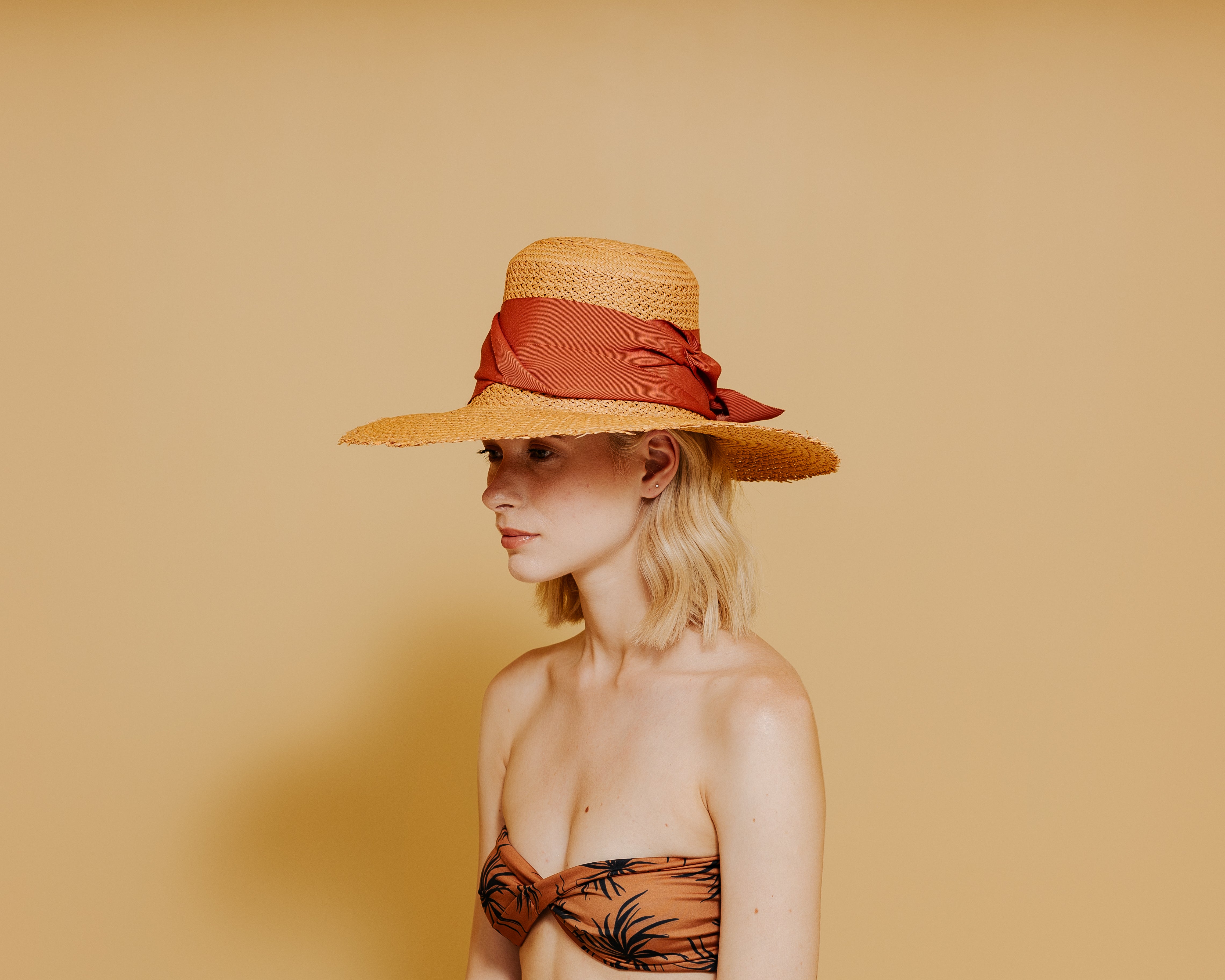 Chapeau Panama texturé à haute calotte