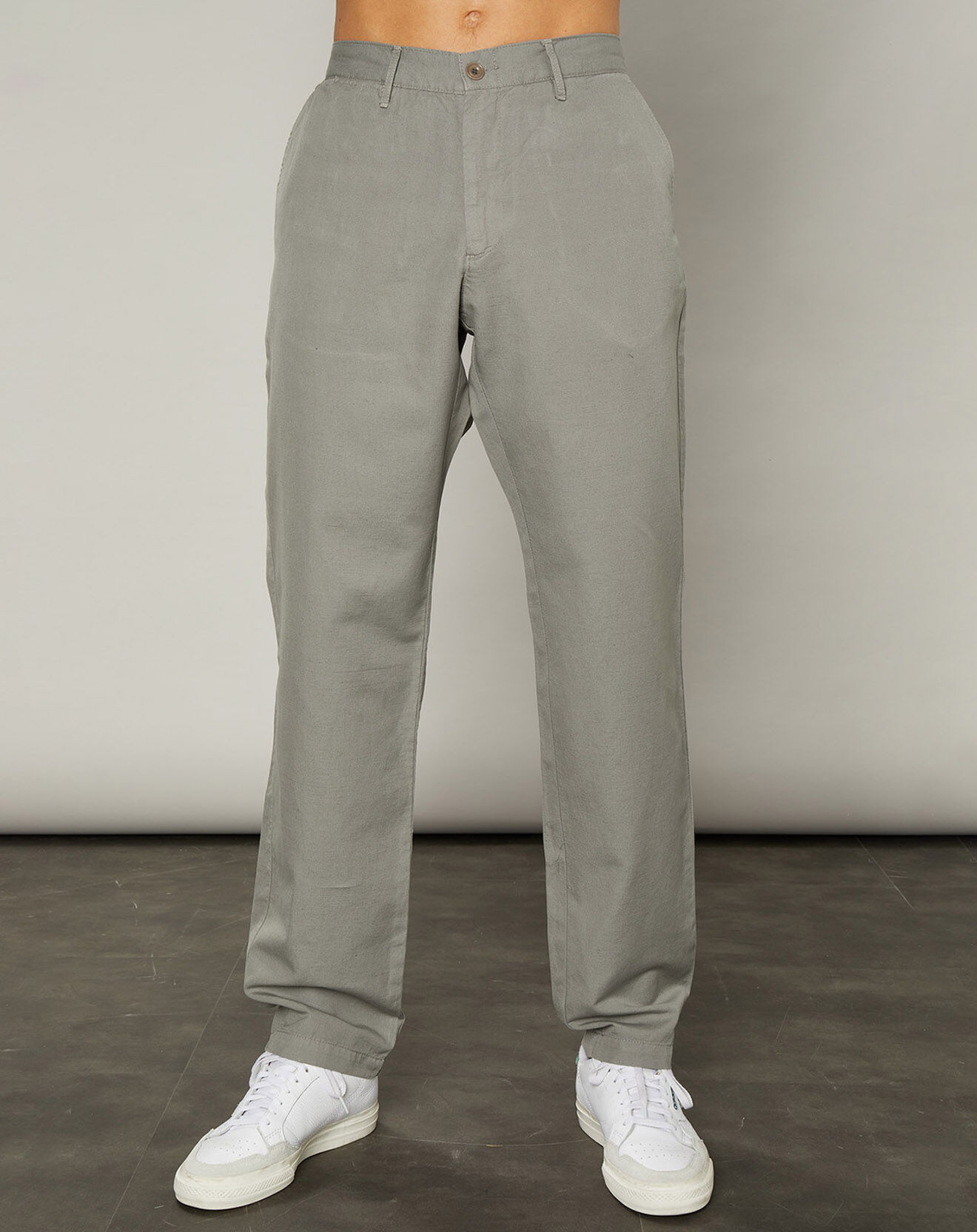 Hartford Pantalon en Coton & Lin Tyron vert de gris