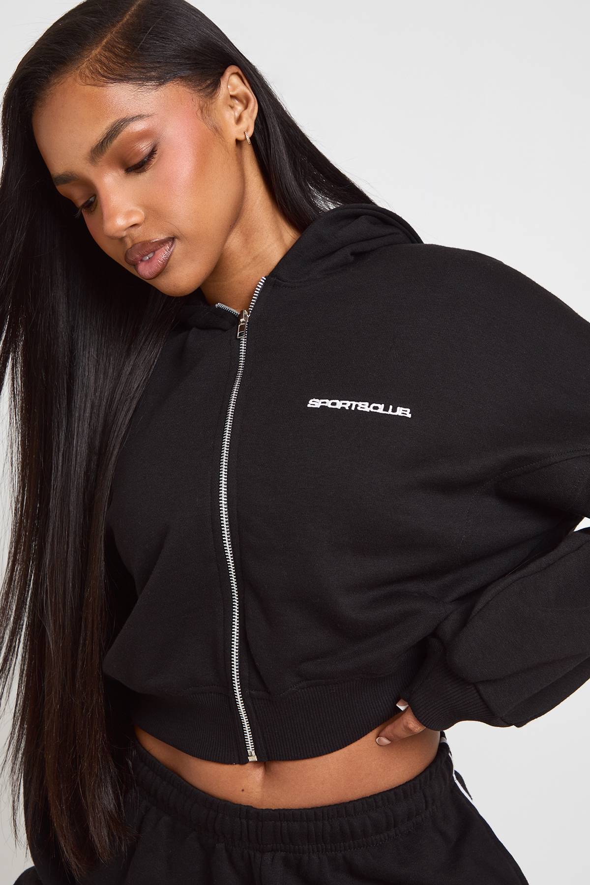 boohoo Sweat À Casynthétiqueche Zippé Brodé Sports Club