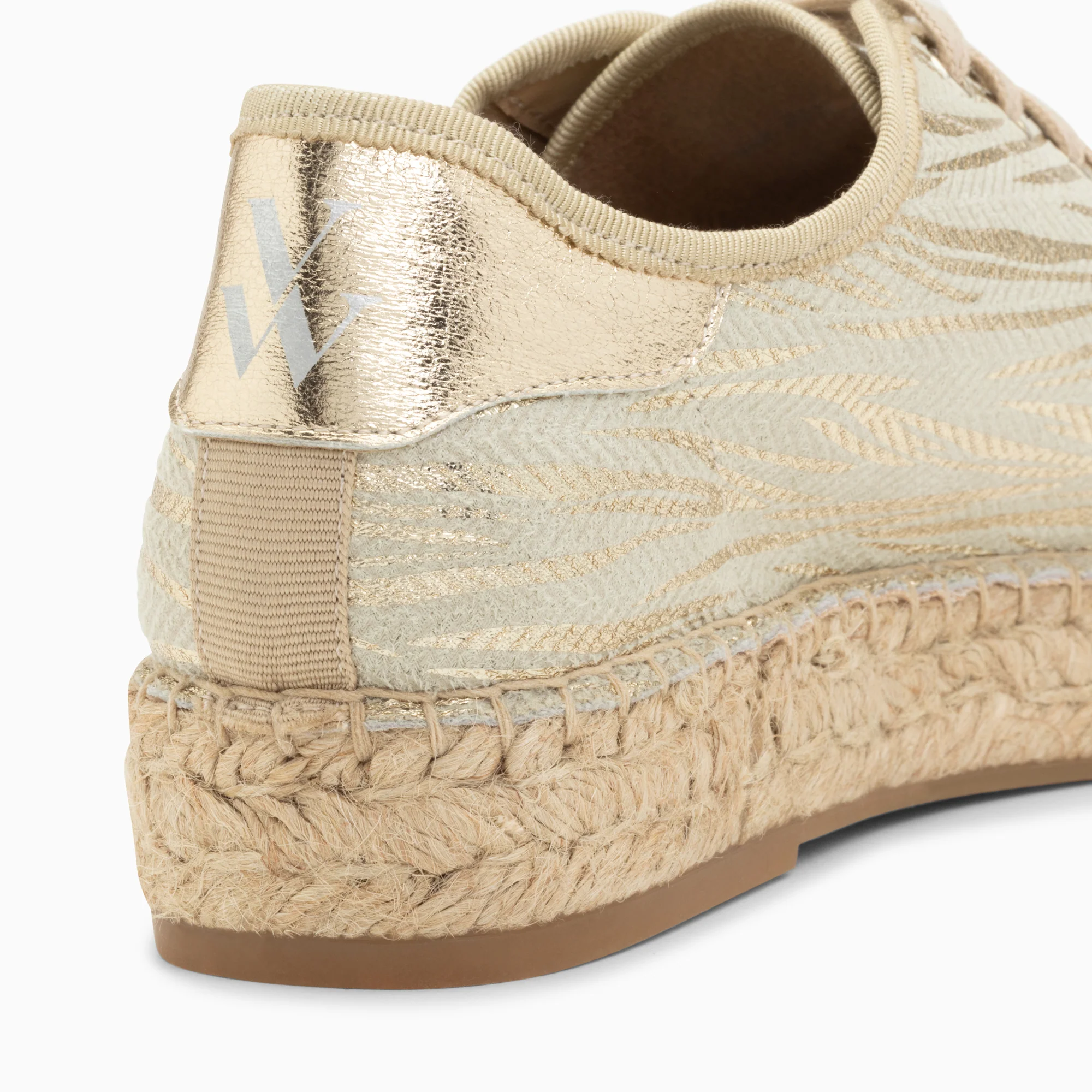 Sneakers-Baskets espadrilles Kourtney or imprimé zèbre à lacets