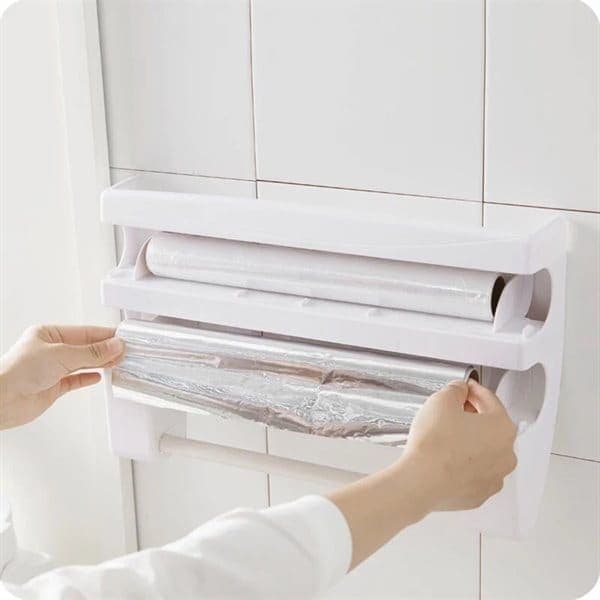 Vægholder til plastfolie/aluminiumsfolie og køkkenpapir