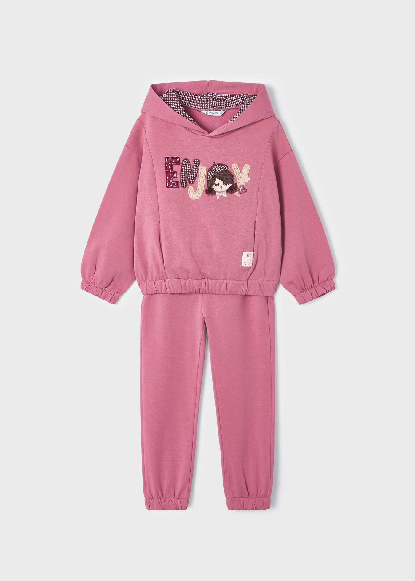 Conjunto de moletom de algodão de duas peças para meninas