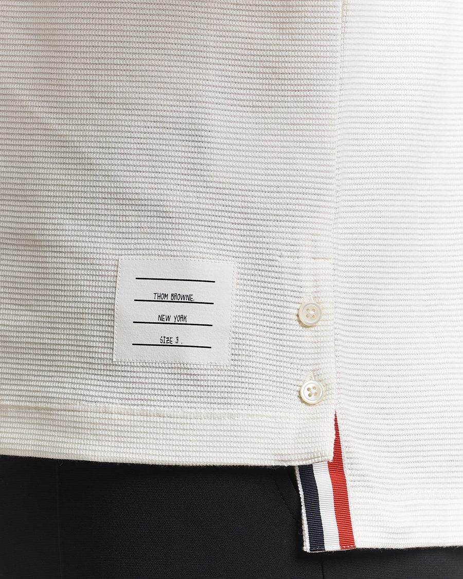 Thom Browne Waffle Cotton Polo Natural White