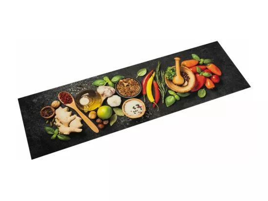 Tapis de cuisine lavable impression d'épices 45x150 cm velours