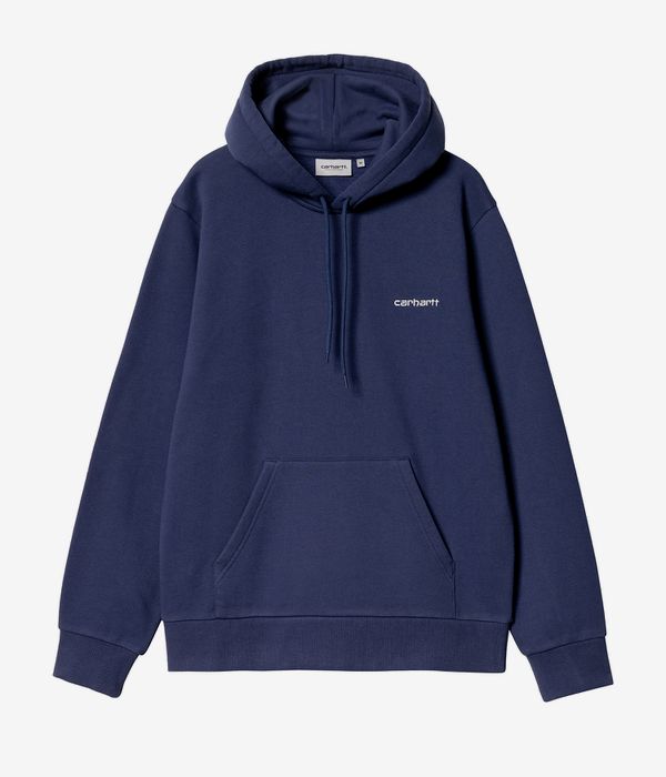 Carhartt WIP Script Embroidery Hoodie (air force blue white)