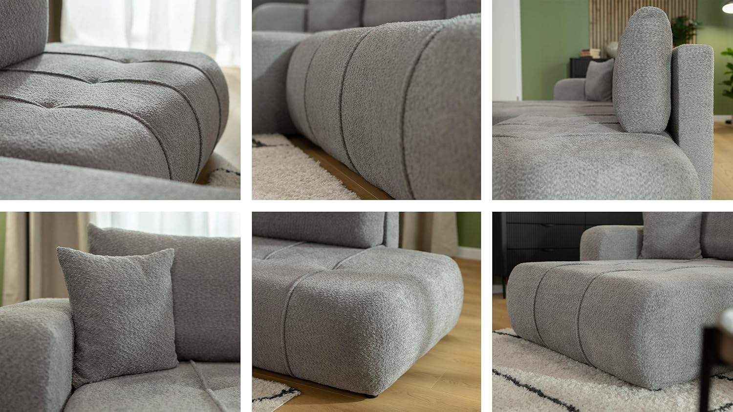 Mirjan24 Ecksofa mit Bettkasten Furyn O, Eckcouch Couch mit Schlaffunktion, Wohnlandschaft, Bettfunktion, Design L-Form Sofa, Stoff Plüsch (Velo 621, Seite: Rechts)
