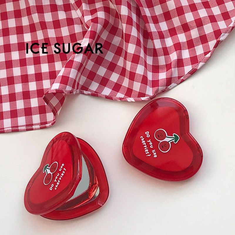 ICE SUGAR - Compacte, draagbare make-upspiegel in hartvorm