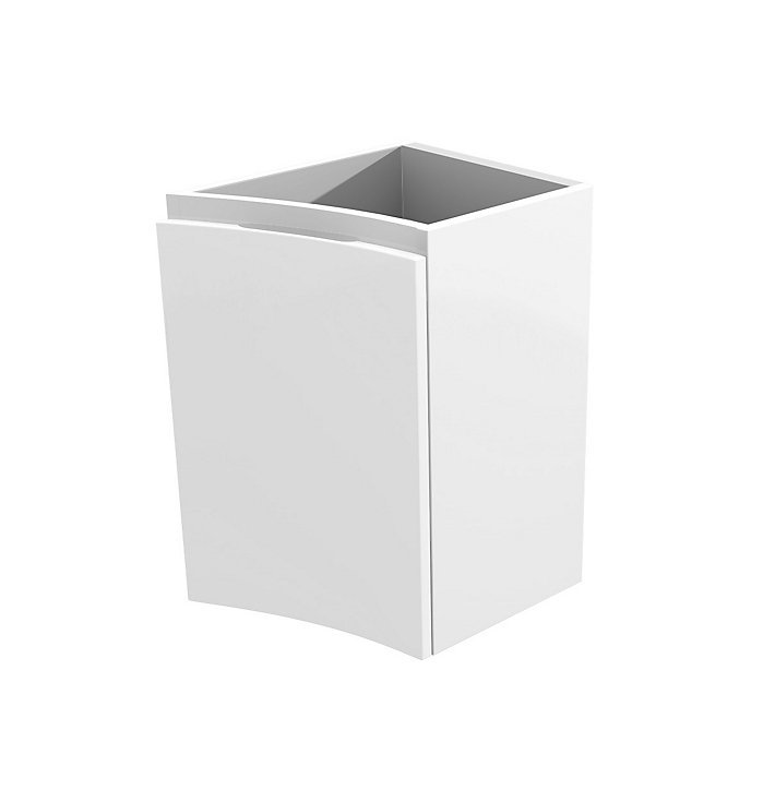 Meuble complément sous vasque blanc mat Vague 34 cm version droite
