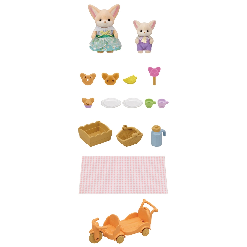 Sylvanian Families Sonniges Picknick-Set Fennek-Fuchs-Schwester & Baby