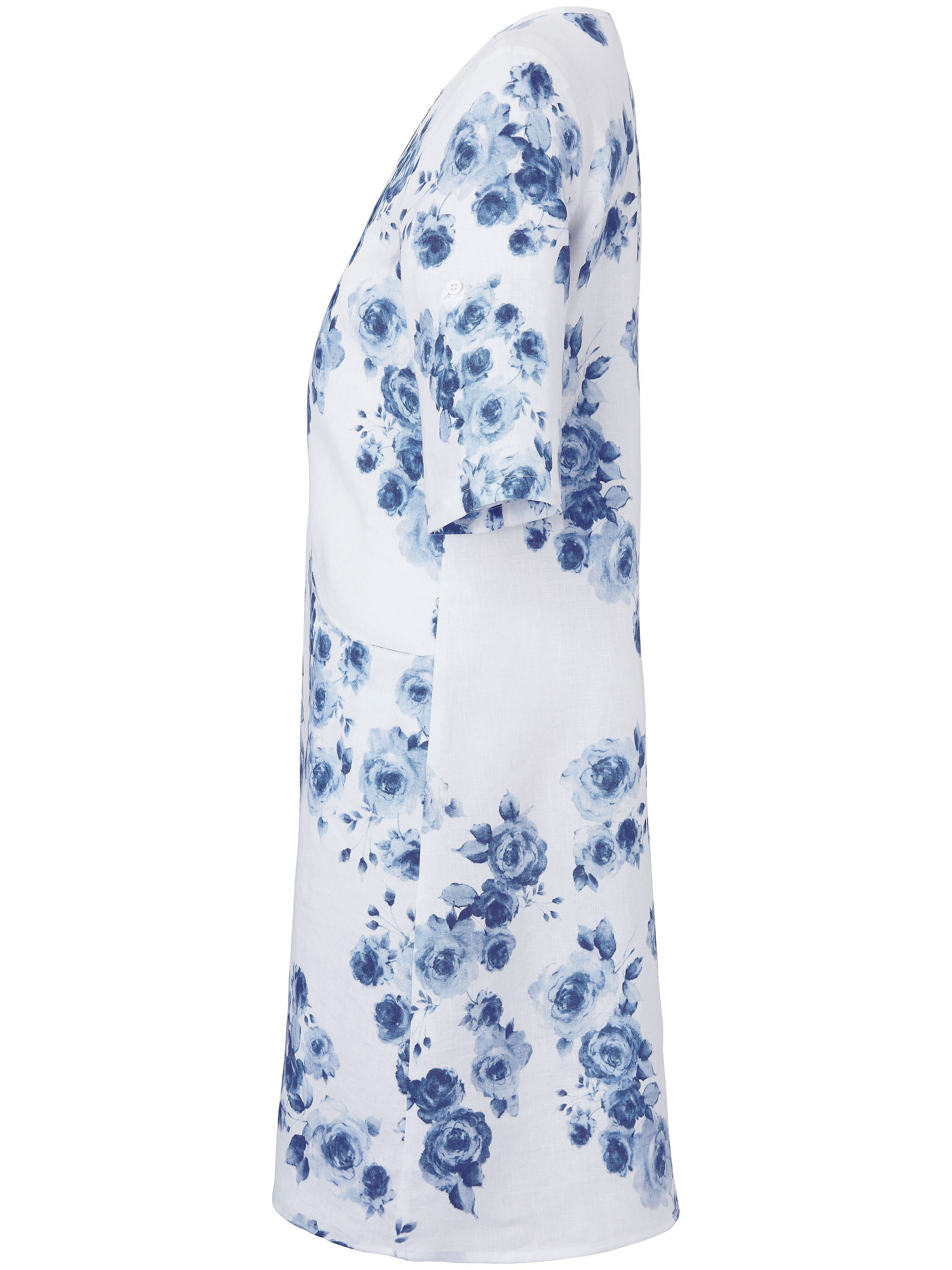 Kleid mit 3/4-Arm aus 100% Leinen