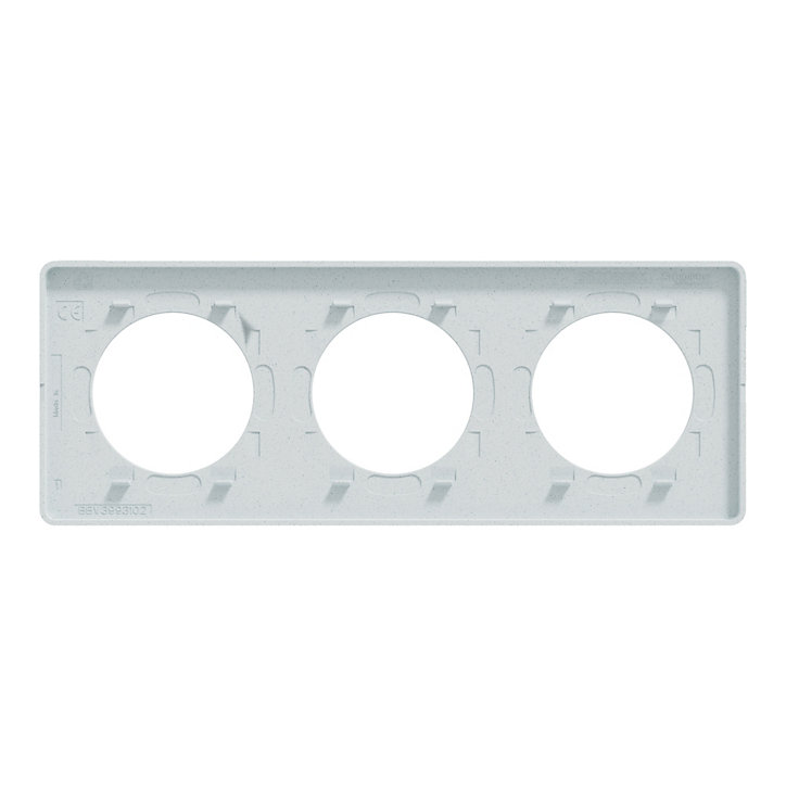 Plaque de finition 3 postes Odace Touch recyclé Schneider Electric blanc