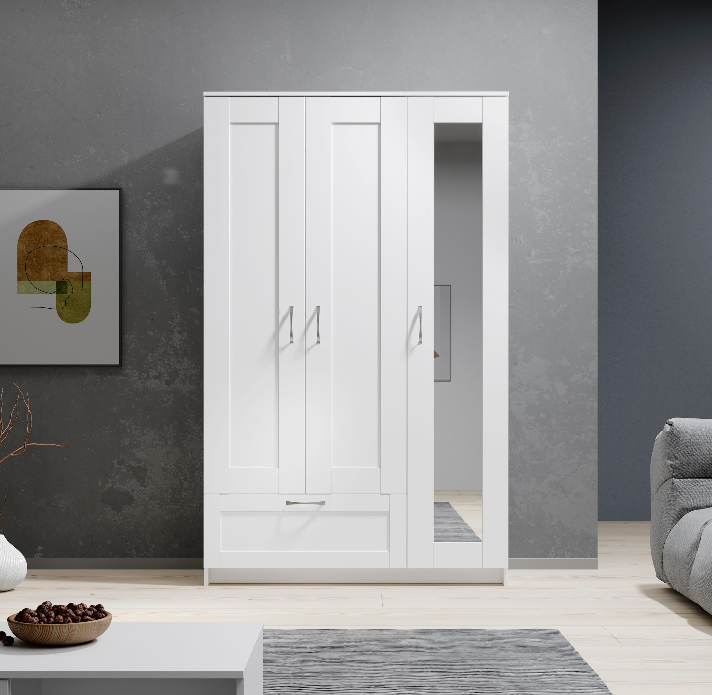 Schlafkontor Drehtürenschrank »Lepini, Kleiderschrank mit Spiegel und Schubkasten« als 3- oder 4-türer erhältlich